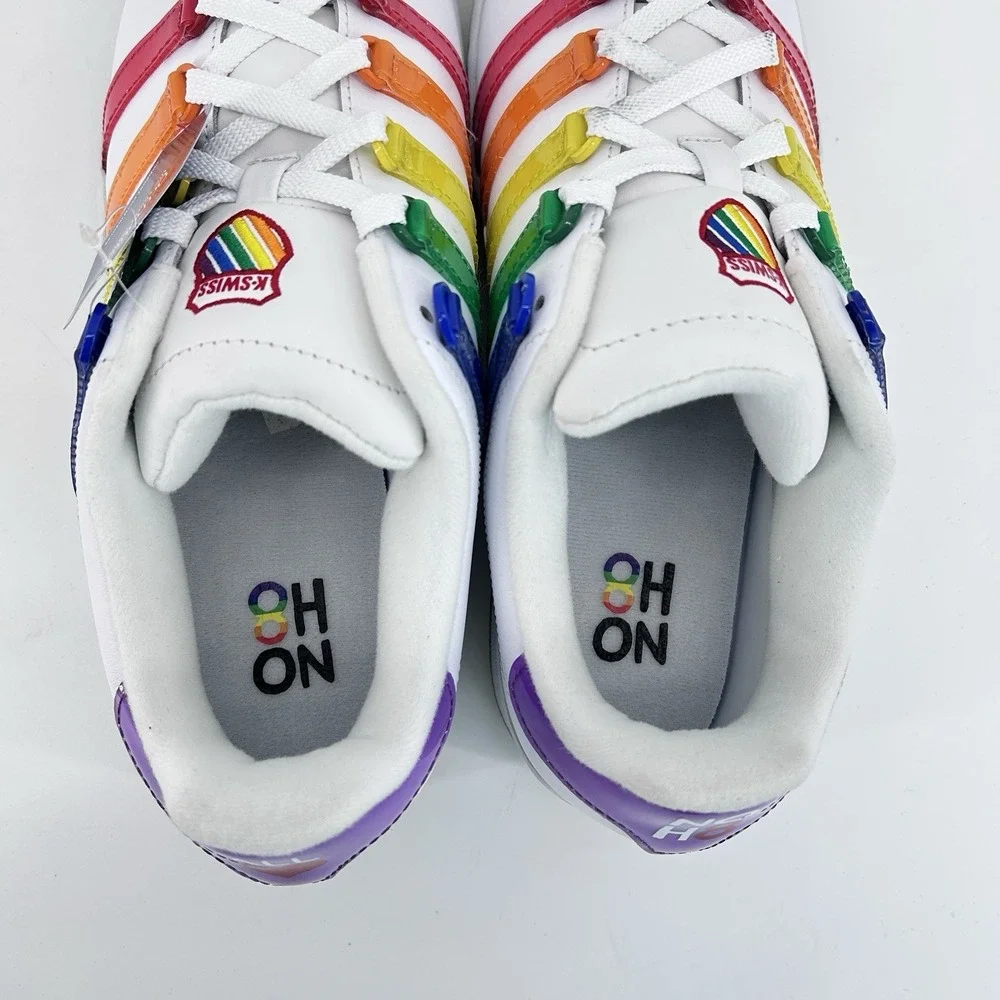 K Swiss NOH8 Rainbow Stripe Sneakers Mens 12 Pride Month Streetwear Retro